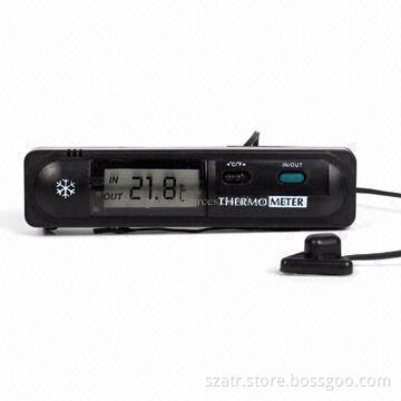 Car In/Out Thermometer, Silver-tone Metallic-finished Case or Black, Fahrenheit or Celsius Reading